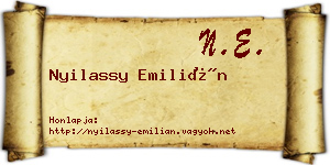 Nyilassy Emilián névjegykártya